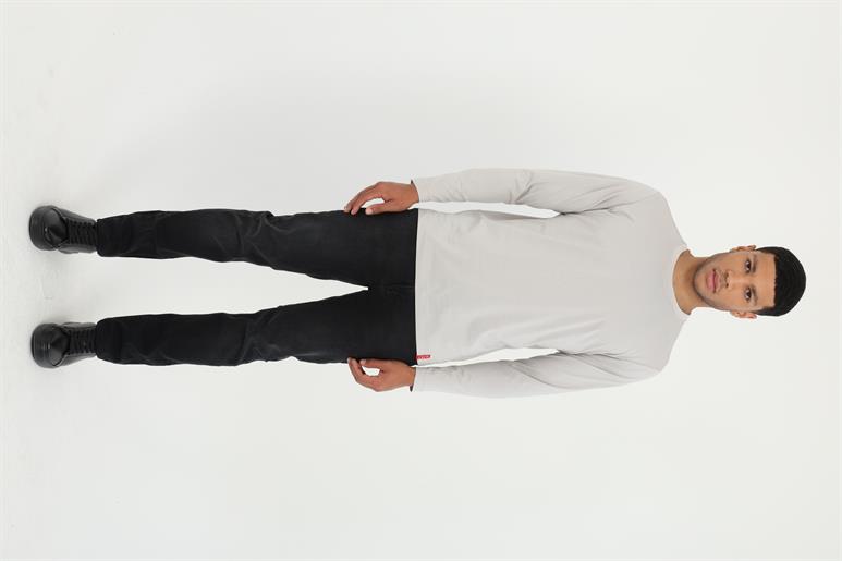 Gri Basic O Yaka Erkek Uzun Kollu T-Shirt