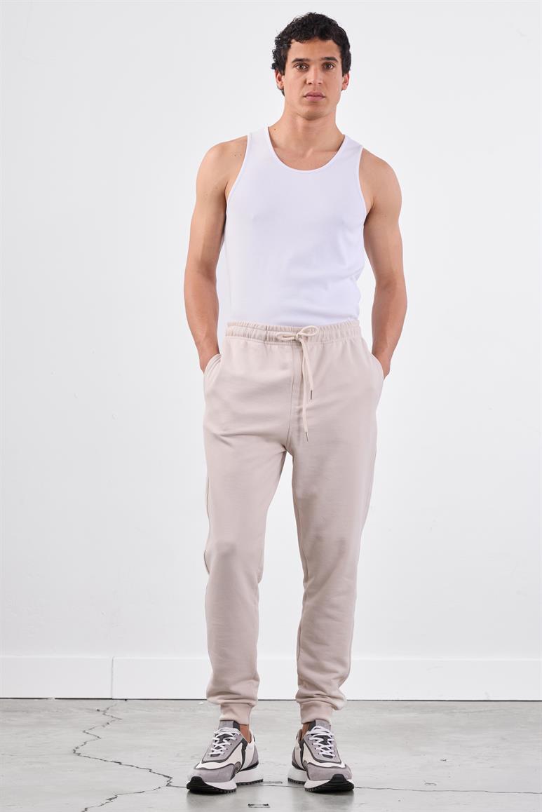 Bej Bağcıklı Erkek Regular Fit Eşofman Altı