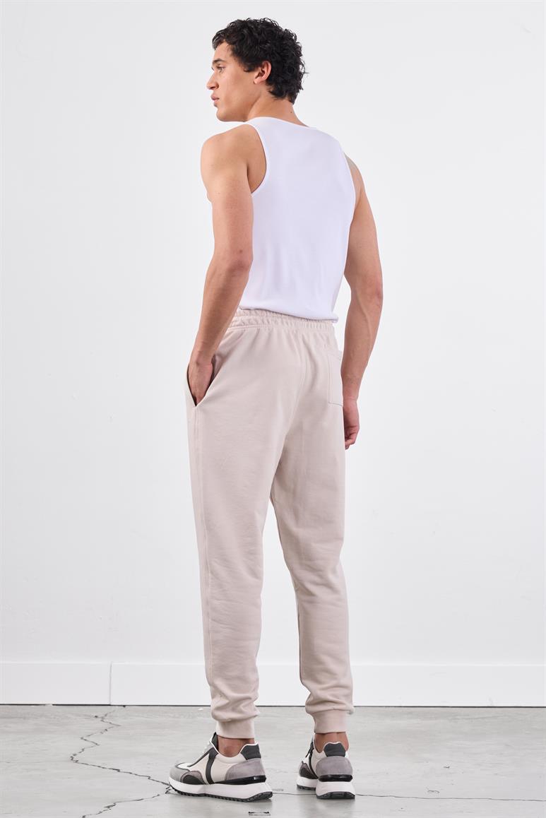 Bej Bağcıklı Erkek Regular Fit Eşofman Altı