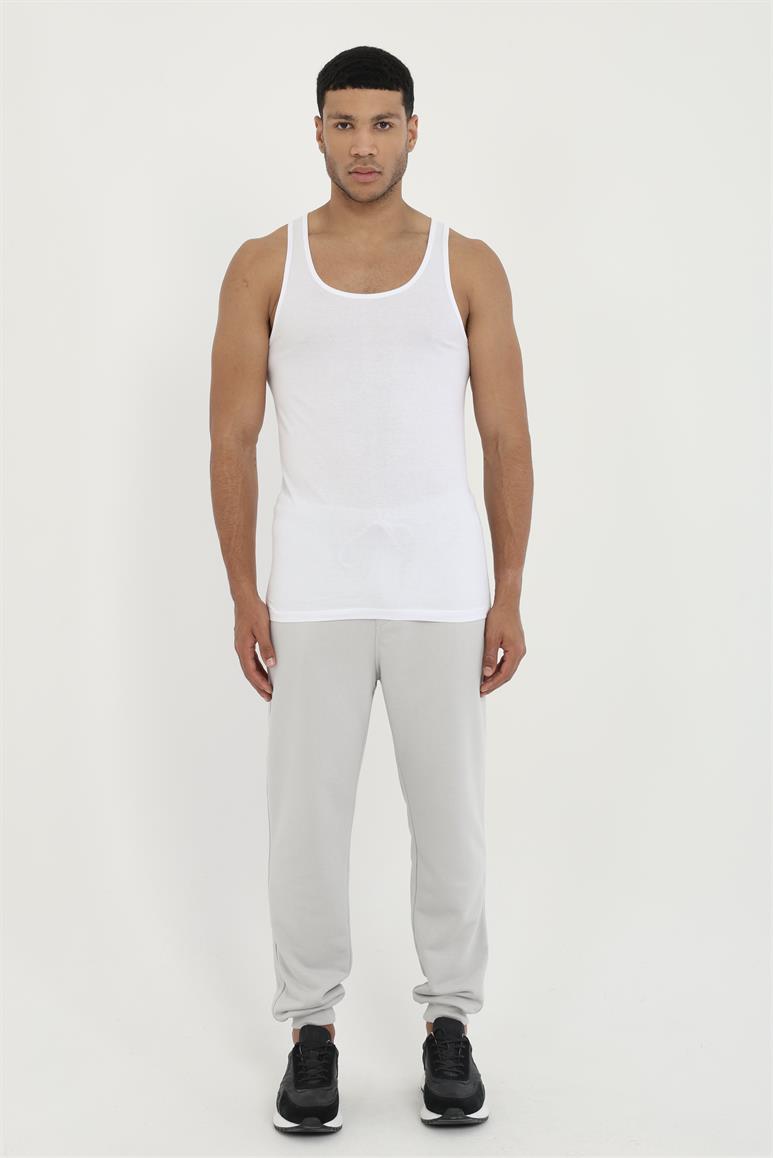 Beyaz Slim Fit Erkek Atlet %100 Pamuk
