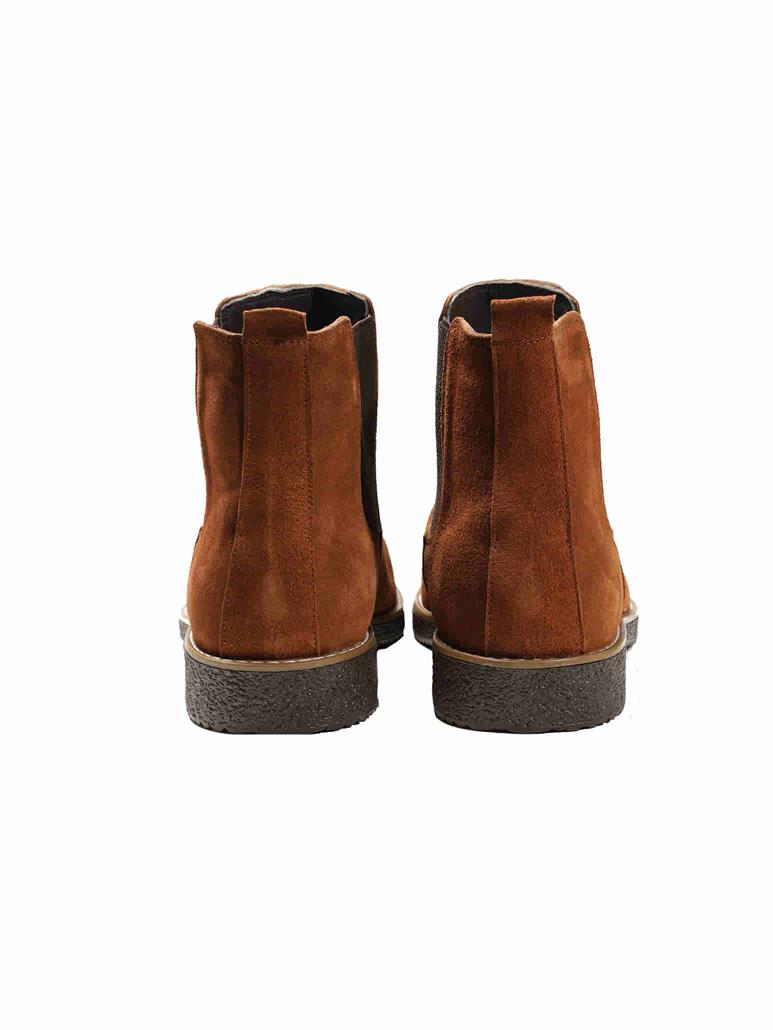 Acı Kahverengi Erkek Süet Düz Bot 