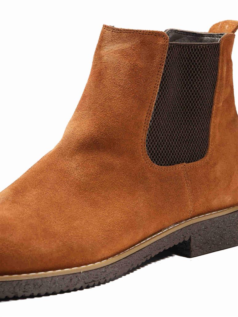 Acı Kahverengi Erkek Süet Düz Bot 
