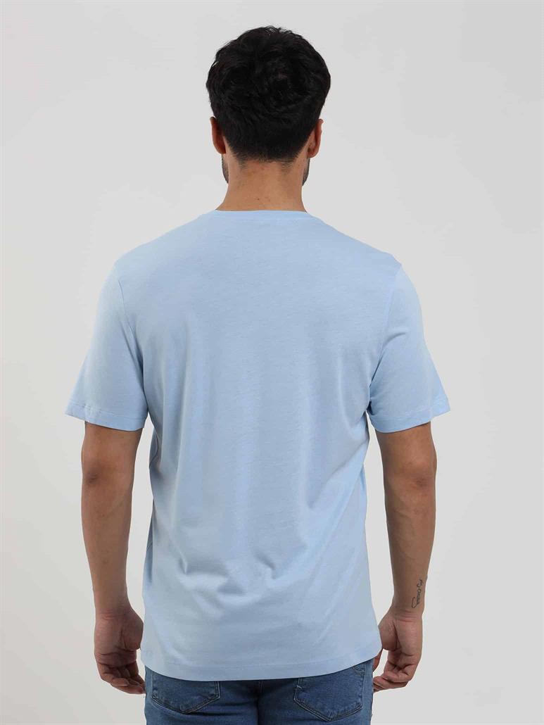 Açık Mavi Erkek Slim Fit Düz O Yaka T