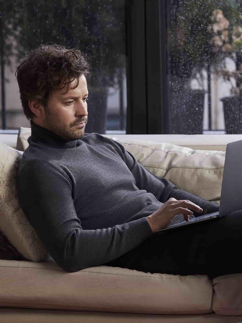 Antrasit Erkek Slim Fit Düz Klasik Tam Balıkçı Yaka Triko 