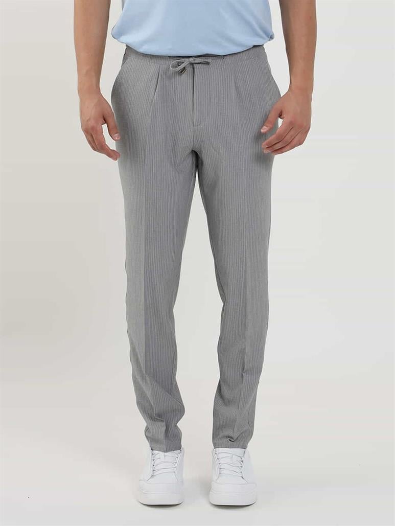 Antrasit Erkek Slim Fit Gofre Desenli Jogger Pantolon 