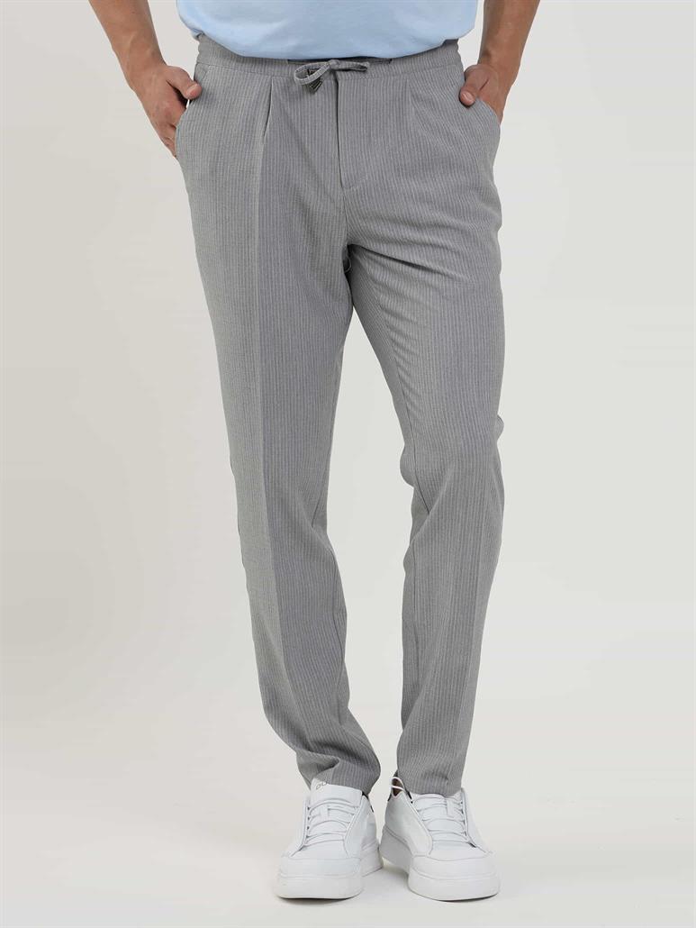 Antrasit Erkek Slim Fit Gofre Desenli Jogger Pantolon 