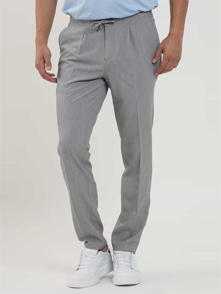 Antrasit Erkek Slim Fit Gofre Desenli Jogger Pantolon 