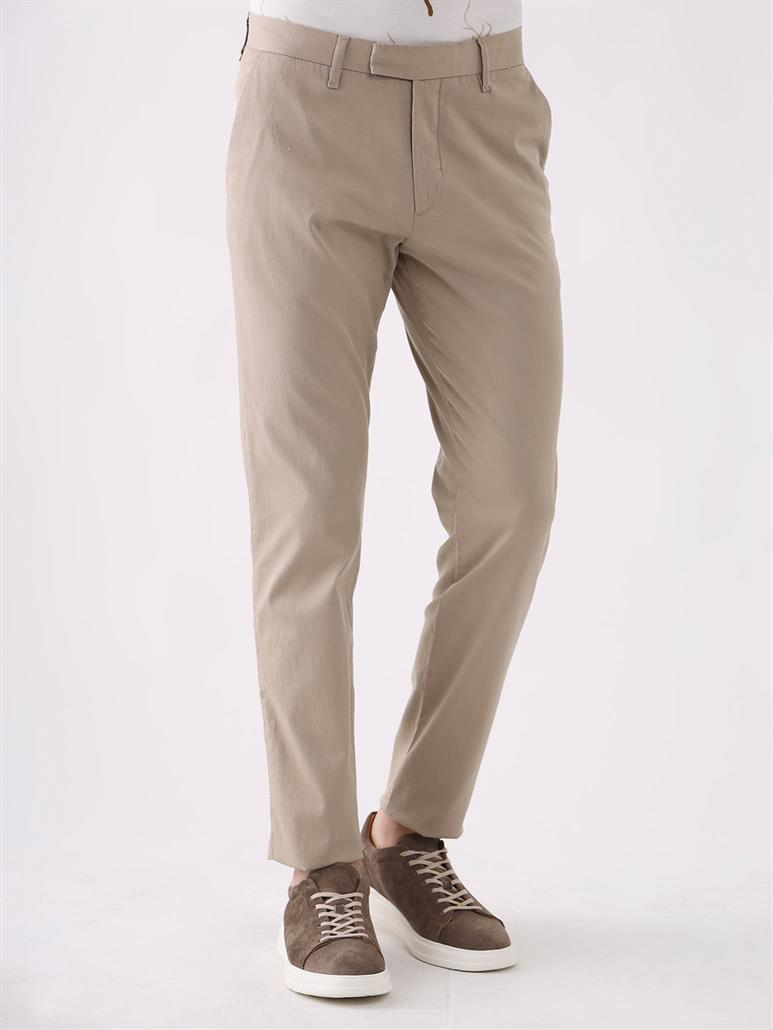 Bej Erkek Düz Casual  Pantolon 