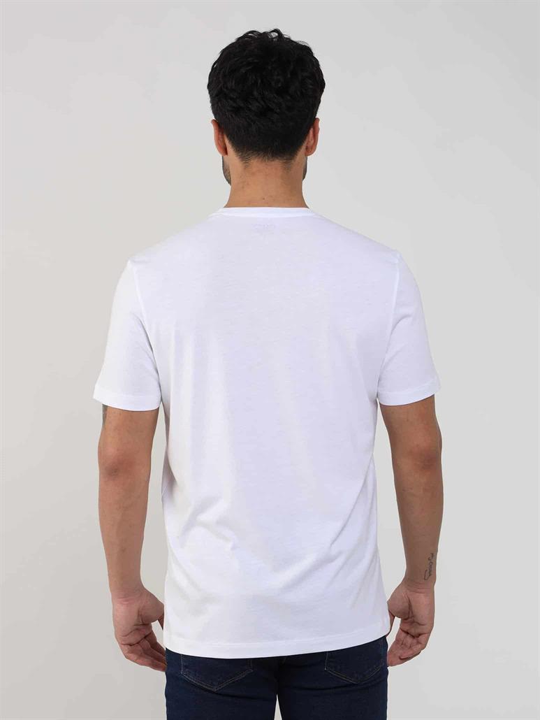 Beyaz Erkek Slim Fit Düz O Yaka T-shirt - 105456