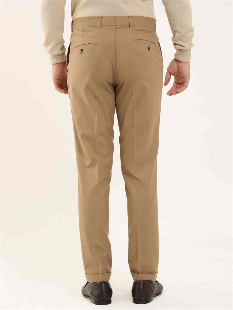 Camel Erkek Regular Fit Düz Klasik Pantolon 
