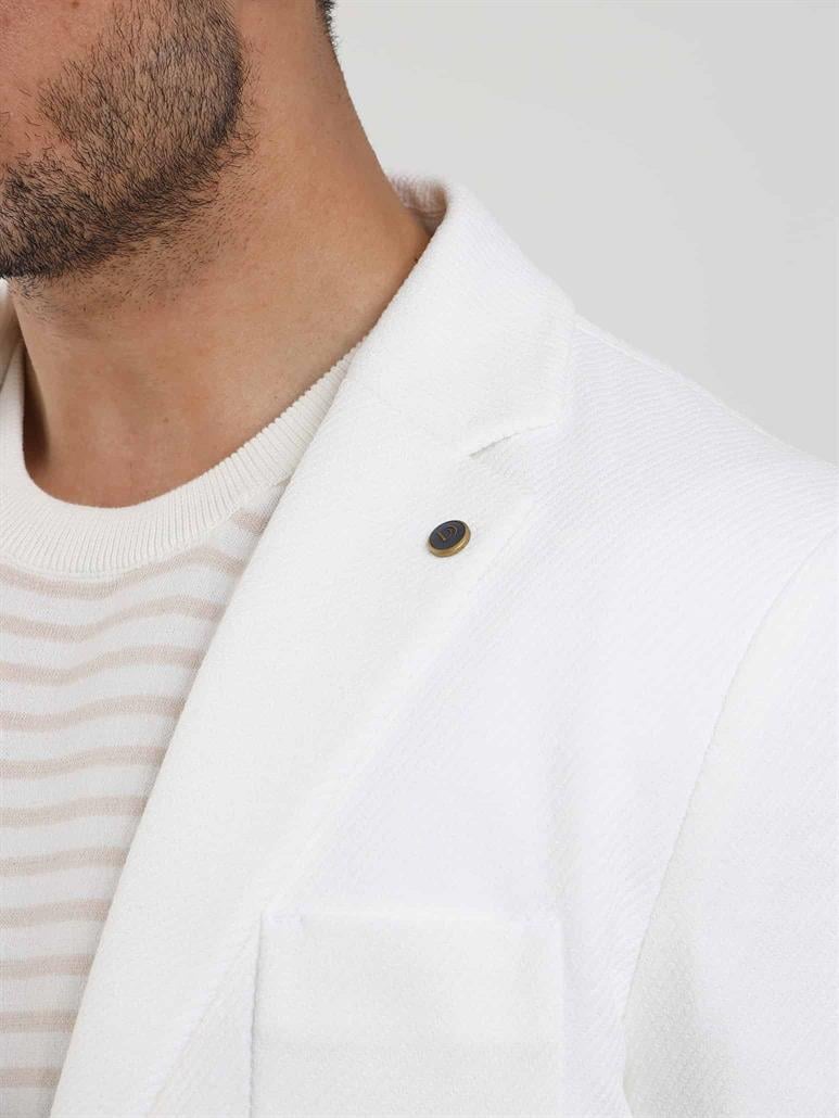 Ekru Erkek Slim Fit Düz Mono Yaka Casual Ceket 
