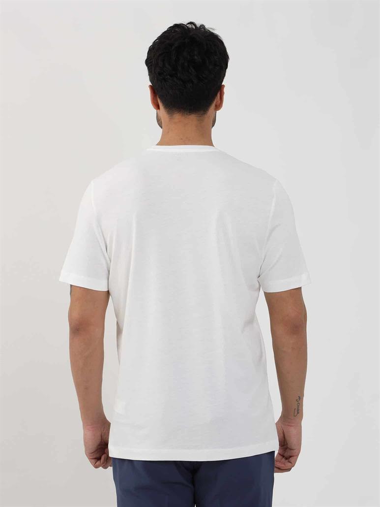 Ekru Erkek Slim Fit Düz O Yaka T