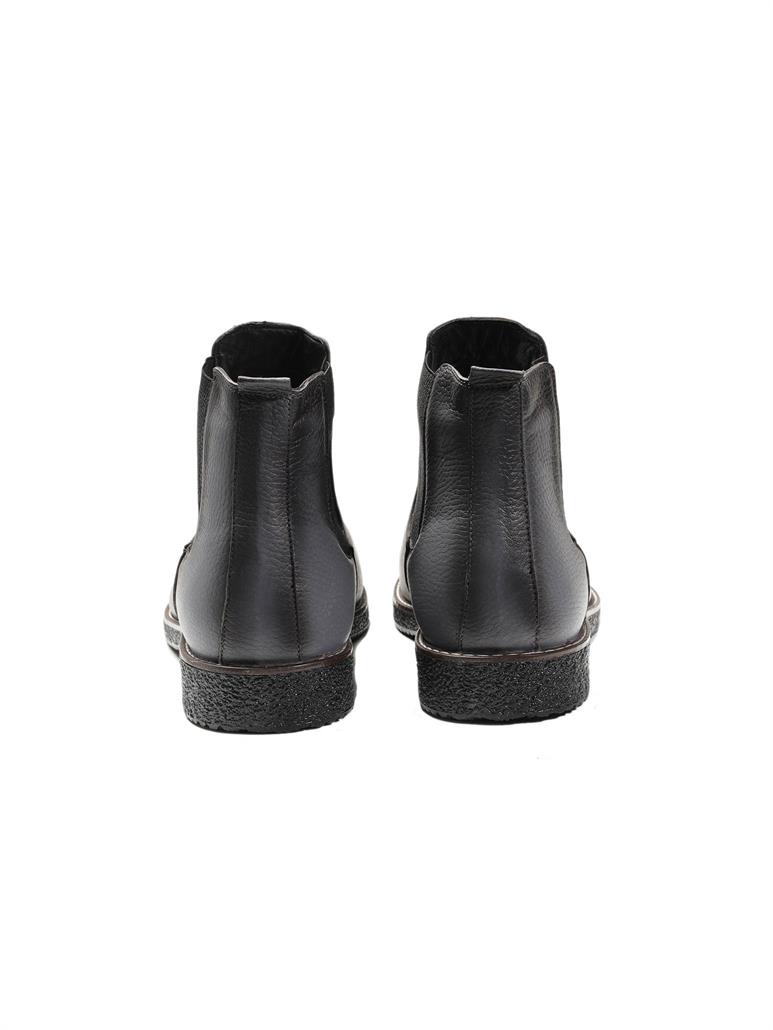 Gri Erkek Deri Düz Bot 