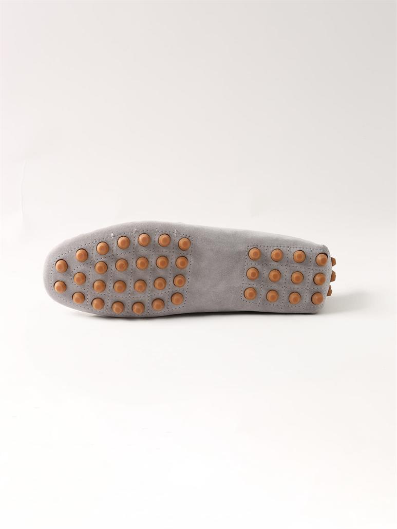 Gri Erkek Süet Loafer Ayakkabı 