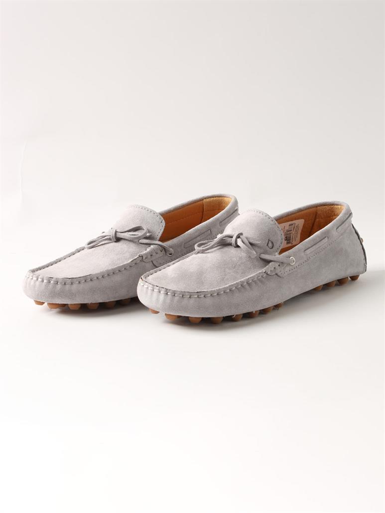 Gri Erkek Süet Loafer Ayakkabı 