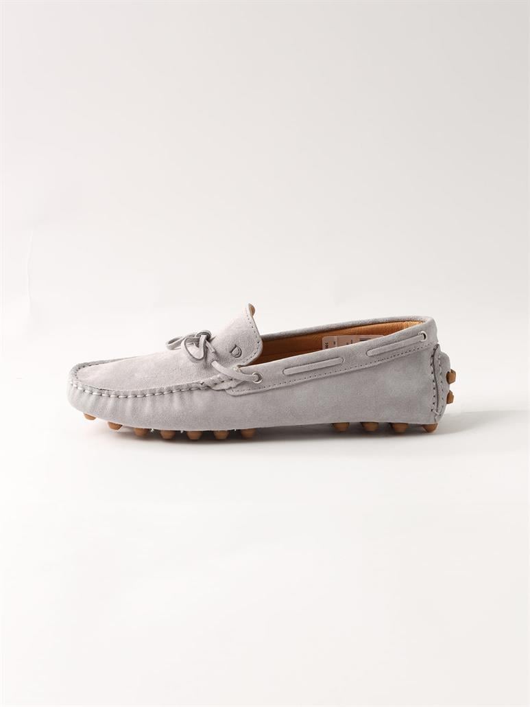Gri Erkek Süet Loafer Ayakkabı 