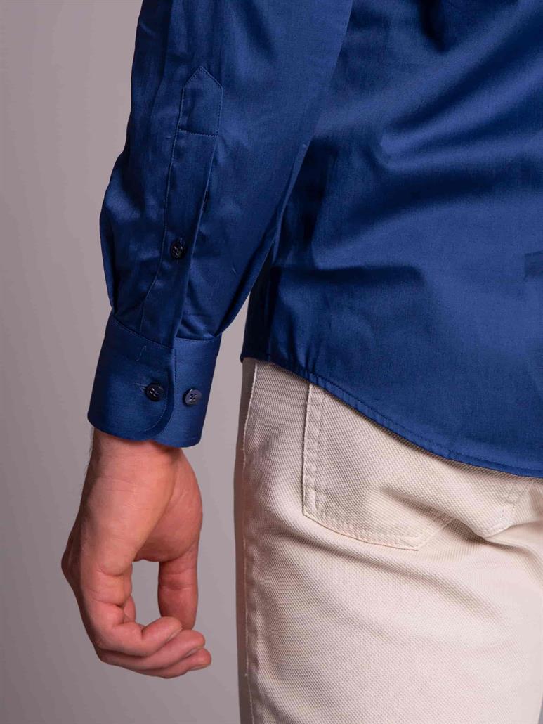 İndigo Erkek Slim Fit Düz Paul Yaka Uzun Kol Gömlek 