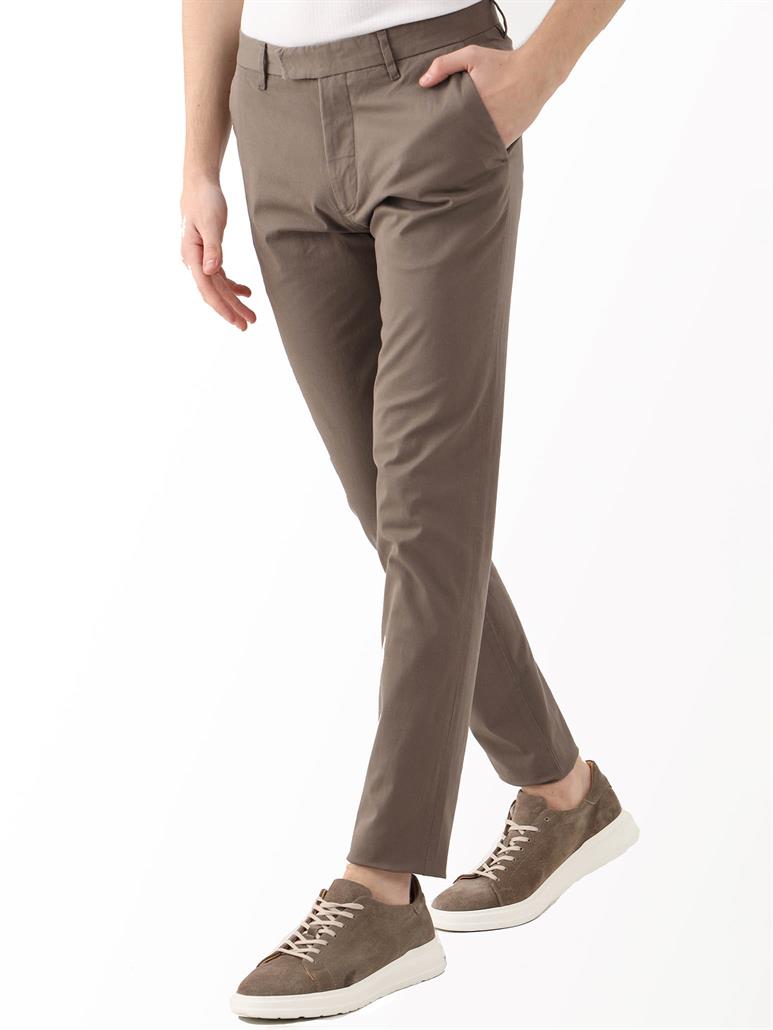 Kahverengi Erkek Büyük Beden Düz Pantolon 