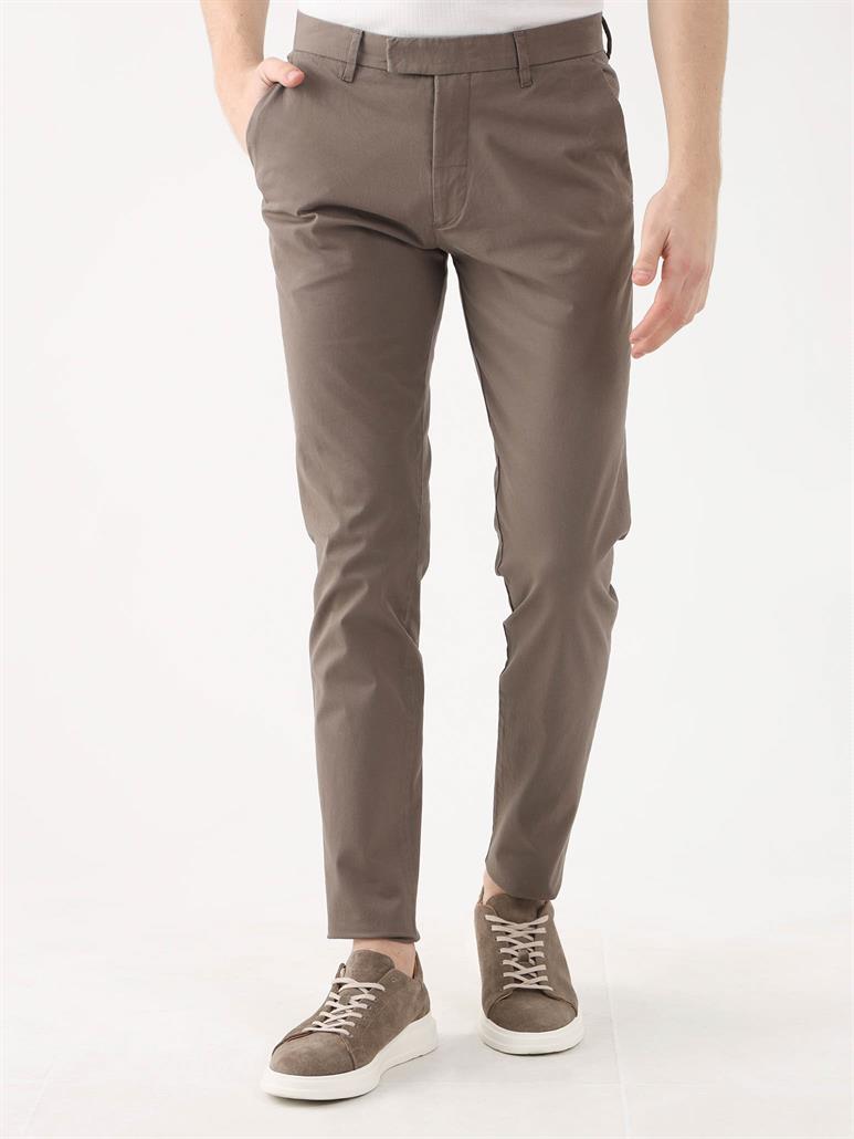 Kahverengi Erkek Büyük Beden Düz Pantolon 