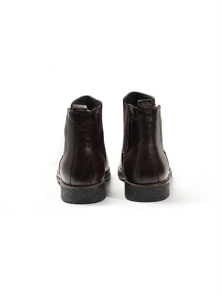 Kahverengi Erkek Deri Düz Bot 