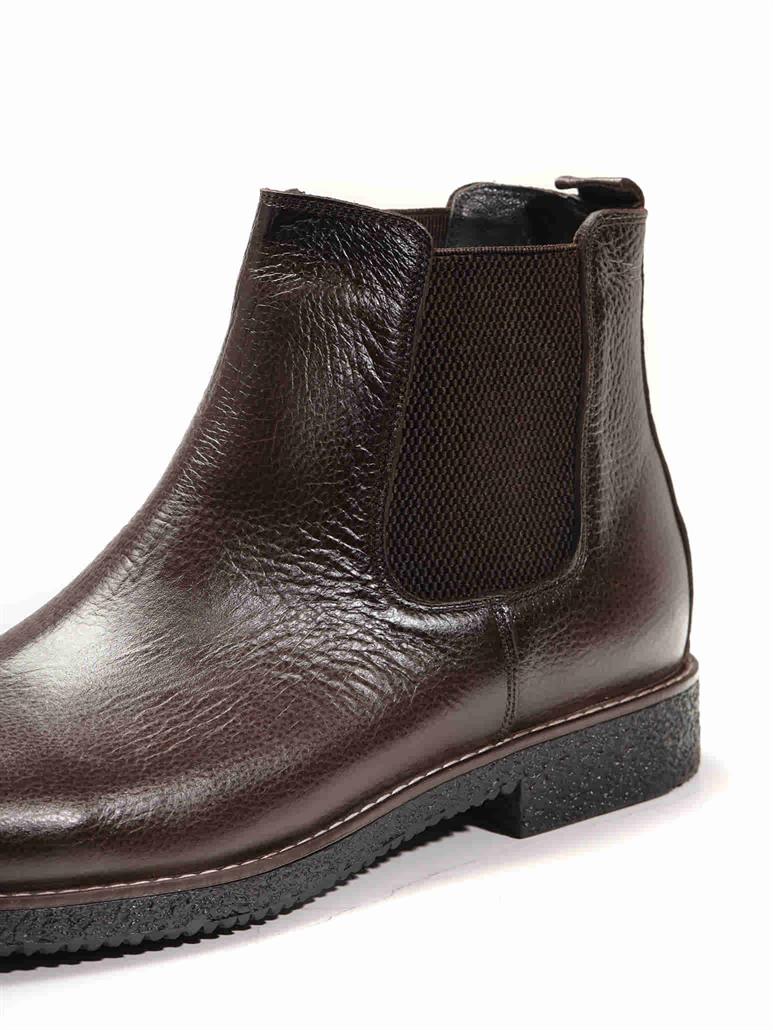 Kahverengi Erkek Deri Düz Bot 