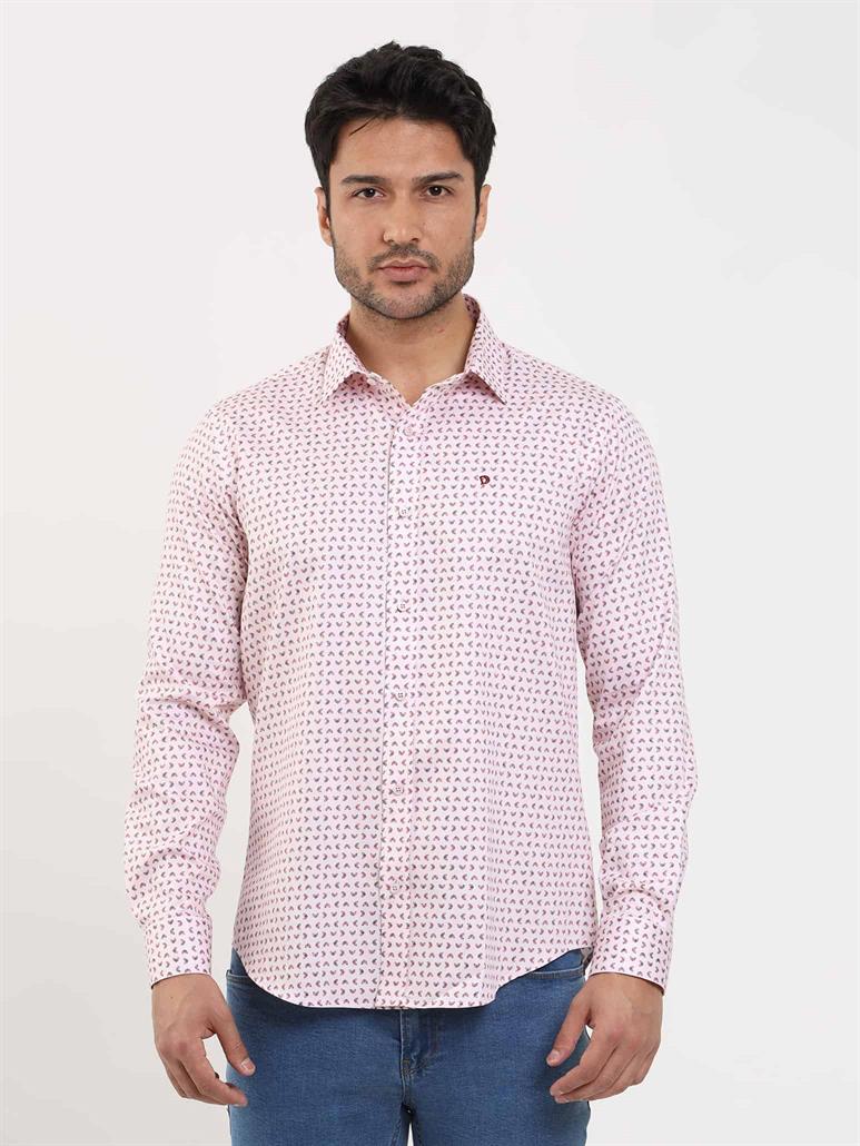 Kırmızı Erkek Slim Fit Kareli Brent Yaka Uzun Kol Gömlek 