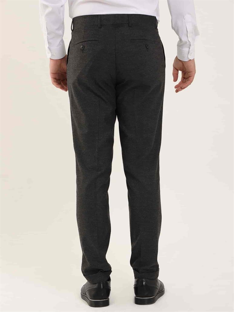 Koyu Gri Erkek Regular Fit Düz Klasik Pantolon 