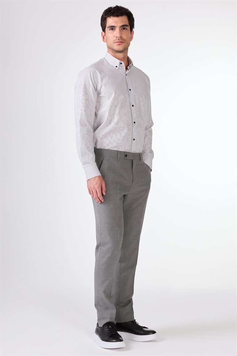 Koyu Gri Erkek Regular Fit Düz Pantolon 