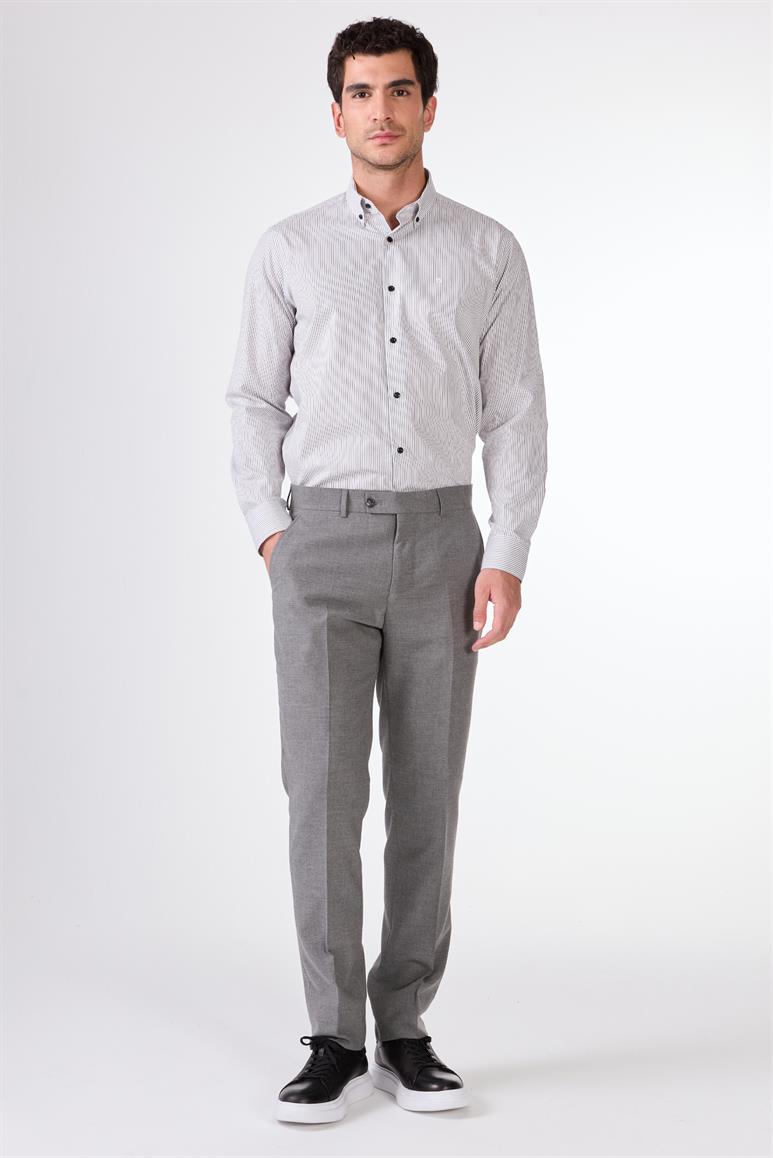 Koyu Gri Erkek Regular Fit Düz Pantolon 