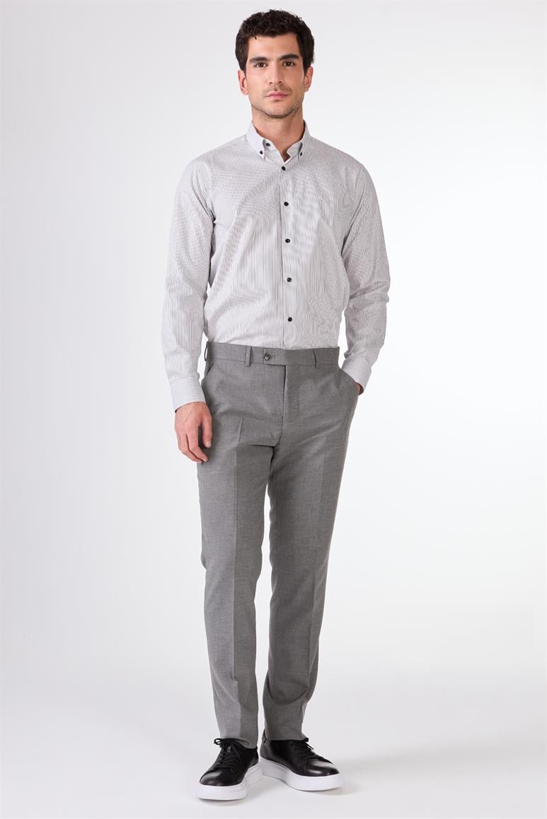 Koyu Gri Erkek Regular Fit Düz Pantolon 