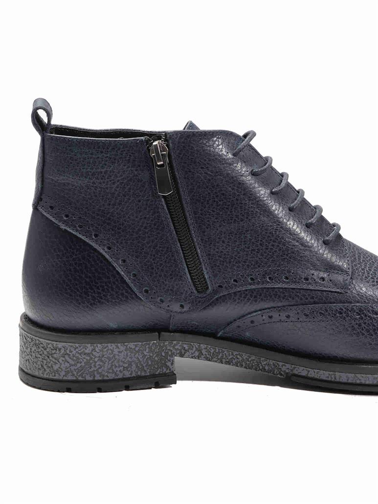 Lacivert Erkek Bağcıklı Fermuarlı Bot 