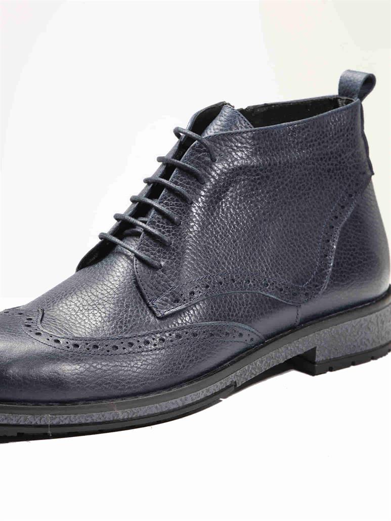 Lacivert Erkek Bağcıklı Fermuarlı Bot 