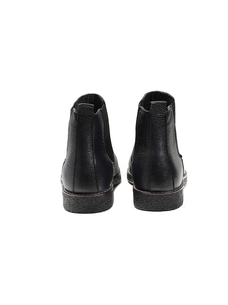 Lacivert Erkek Deri Düz Bot 