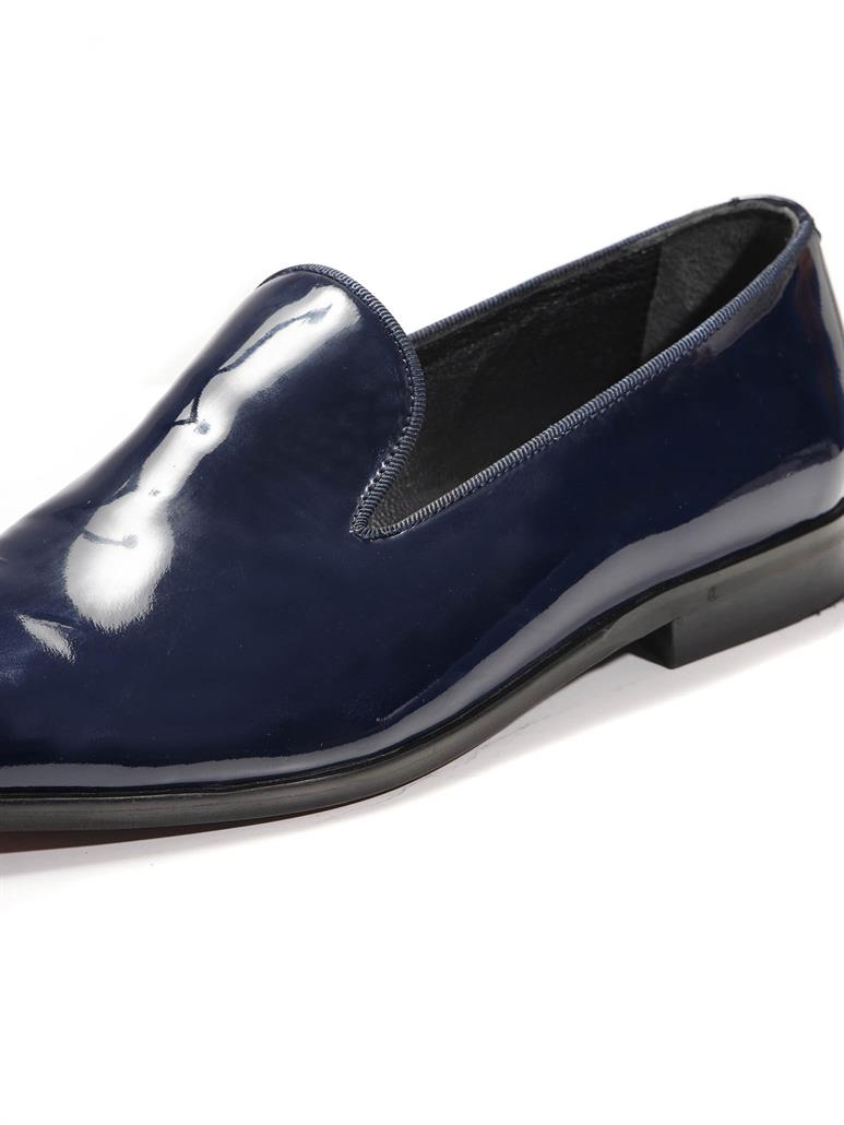 Lacivert Erkek Düz Rugan Smokin Ayakkabı 