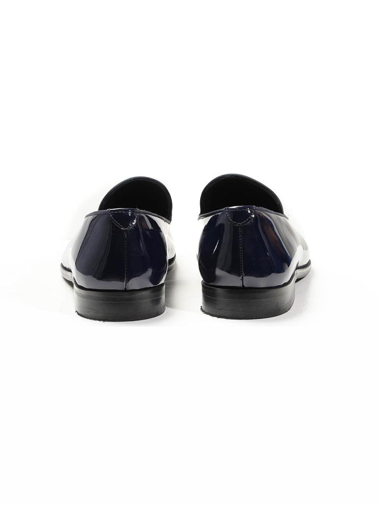 Lacivert Erkek Düz Rugan Smokin Ayakkabı 