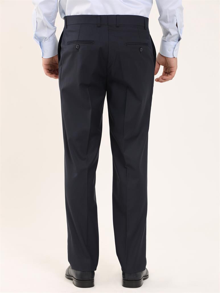 Lacivert Erkek Regular Fit Düz Klasik Pantolon 