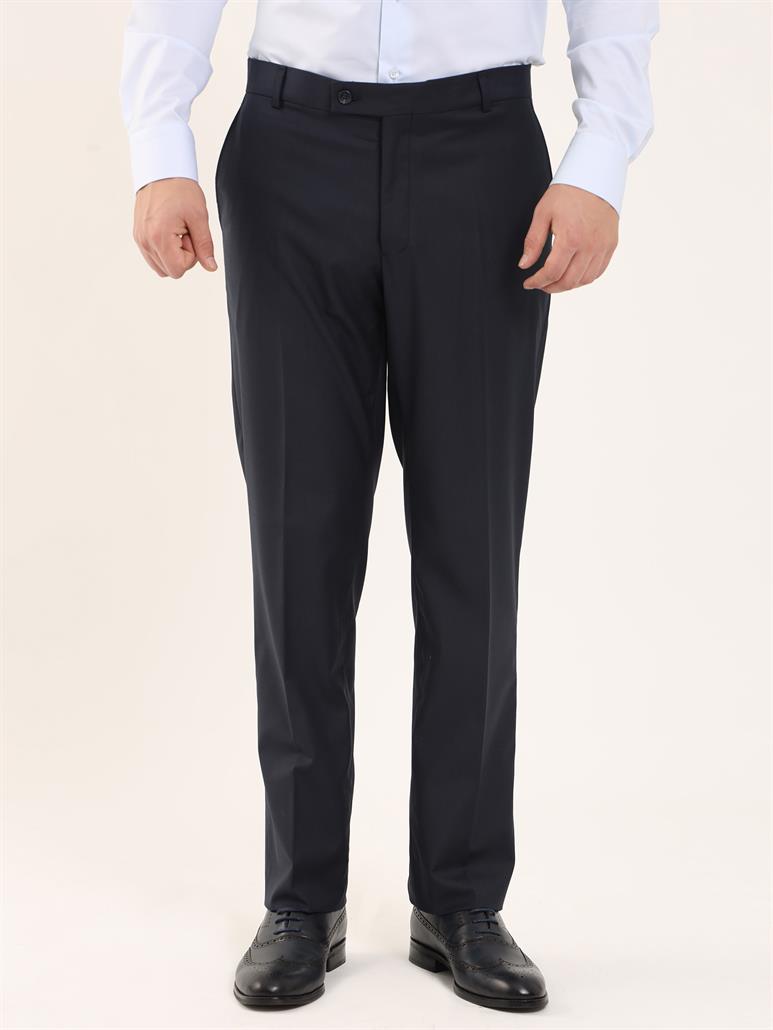 Lacivert Erkek Regular Fit Düz Klasik Pantolon 