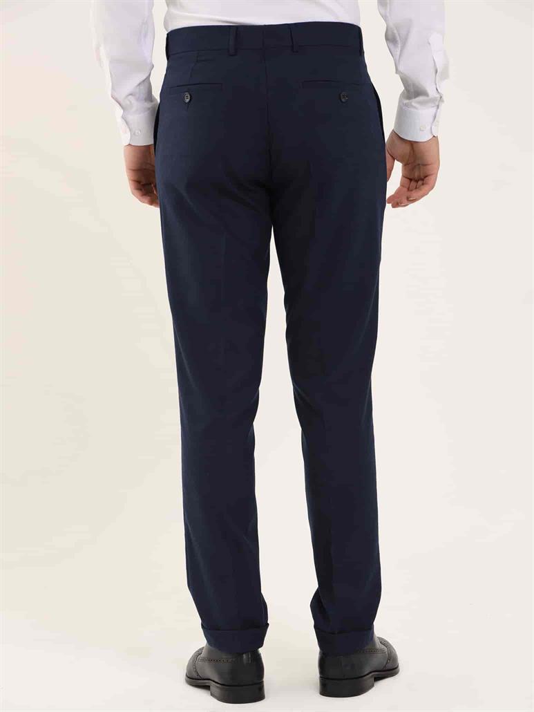 Lacivert Erkek Regular Fit Düz Klasik Pantolon 