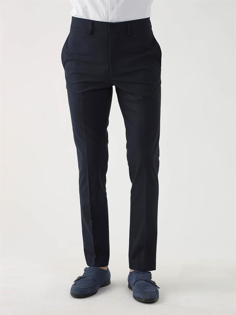 Lacivert Erkek Regular Fit Düz Klasik Pantolon 