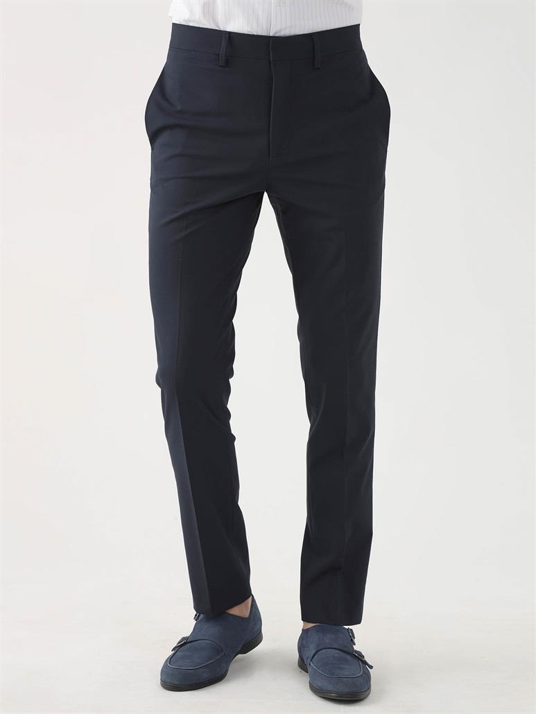 Lacivert Erkek Regular Fit Düz Klasik Pantolon 