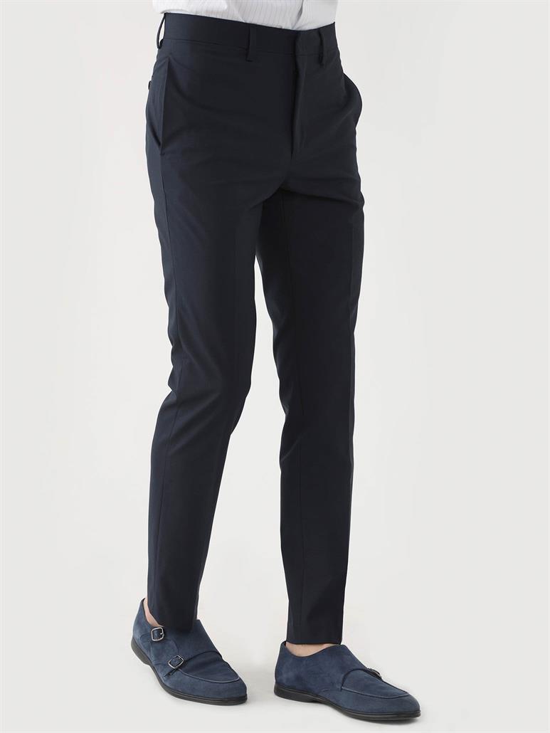 Lacivert Erkek Regular Fit Düz Klasik Pantolon 