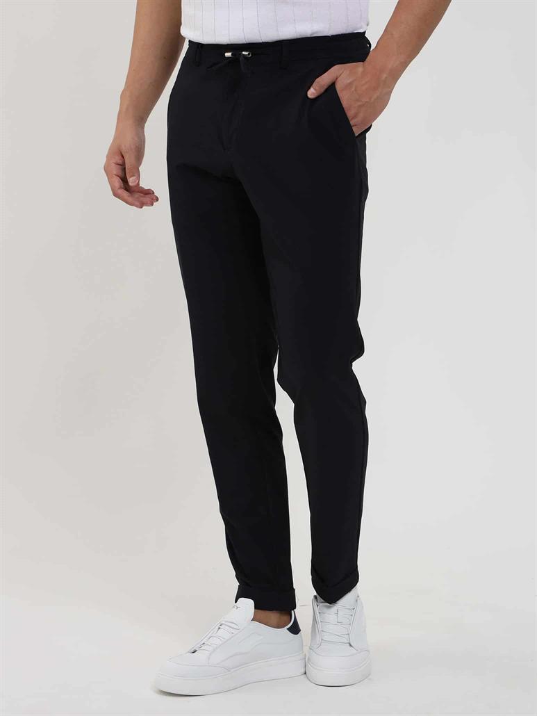  Lacivert Erkek Slim Fit Düz Pantolon 