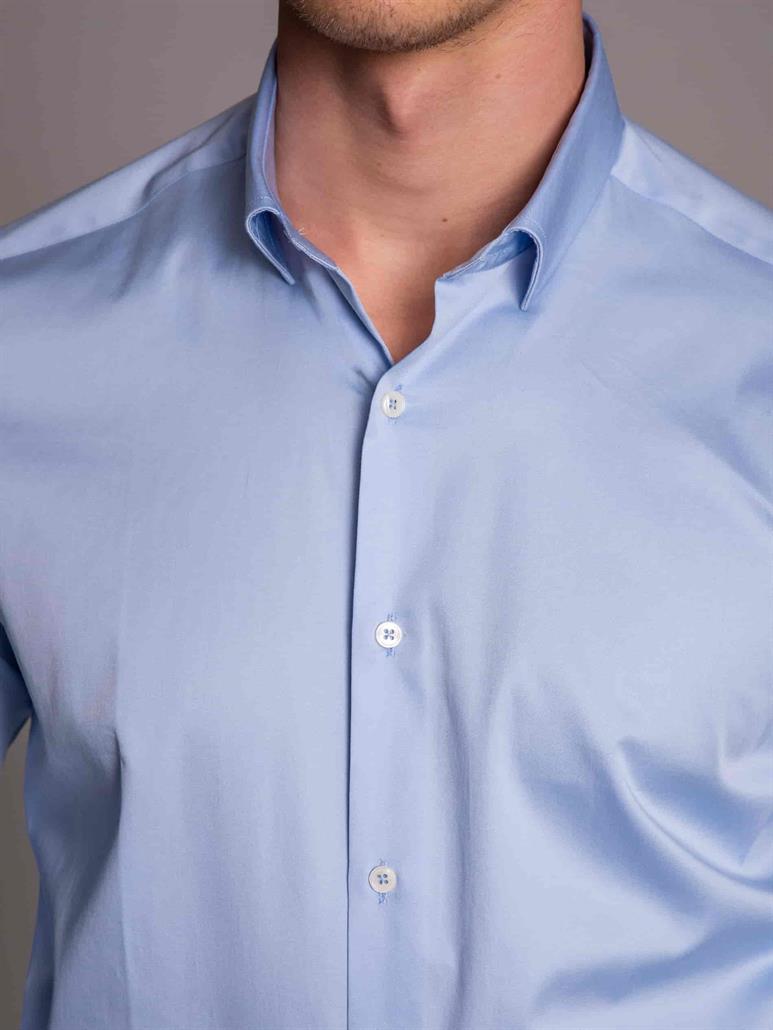 Mavi Erkek Ekstra Slim Fit Düz Klasik Yaka Uzun Kol Gömlek 