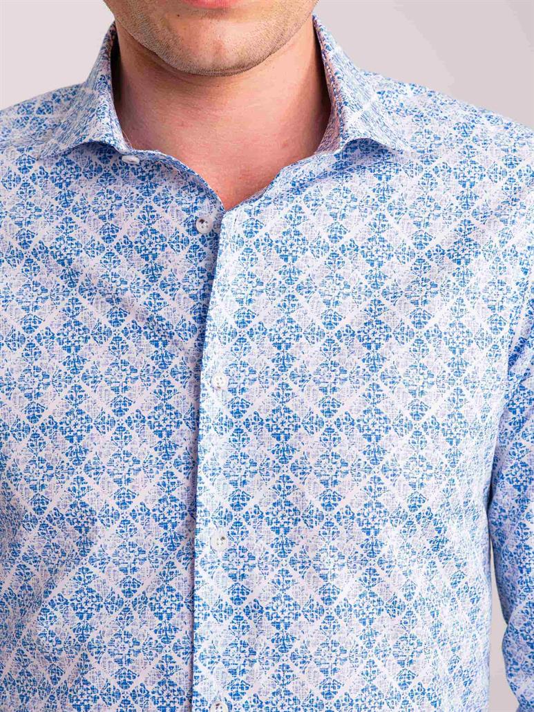 Mavi Erkek Slim Fit Baskılı Paul Yaka Uzun Kol Gömlek - 60637