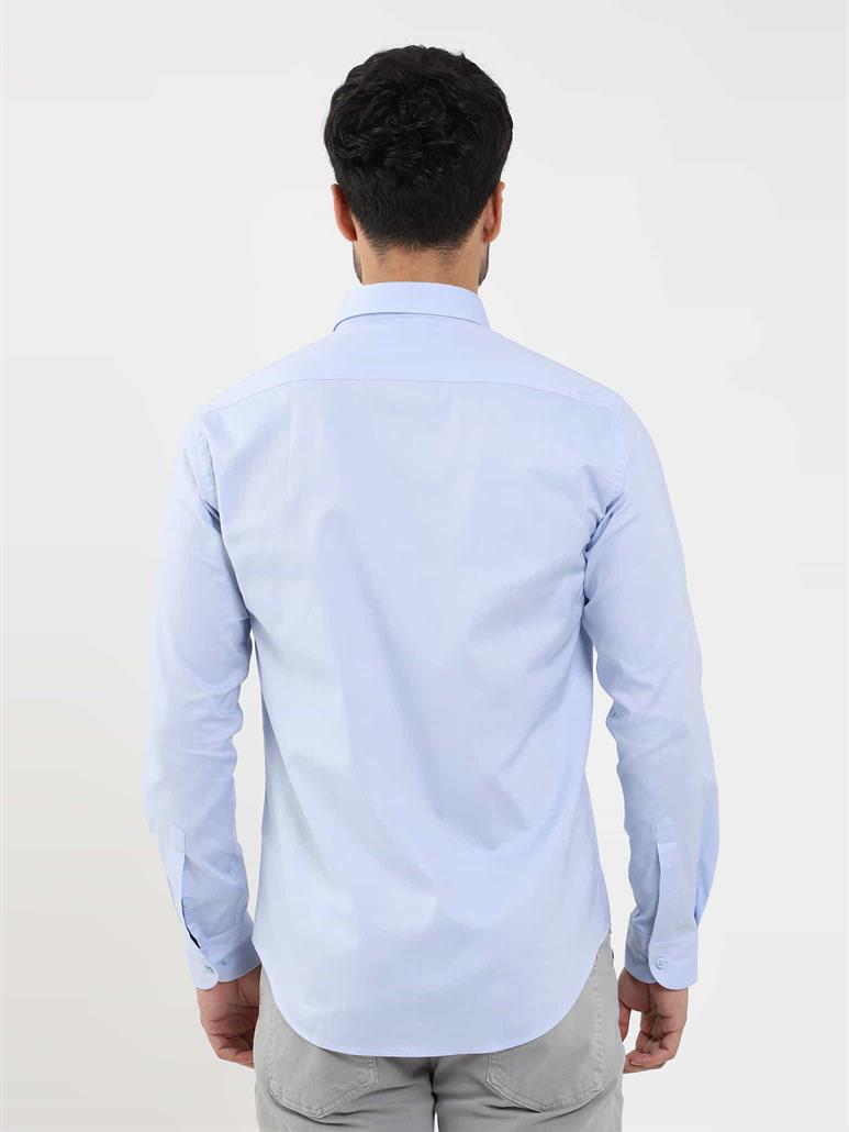 Mavi Erkek Slim Fit Düz Brent Düğmeli Yaka Uzun Kol Gömlek 