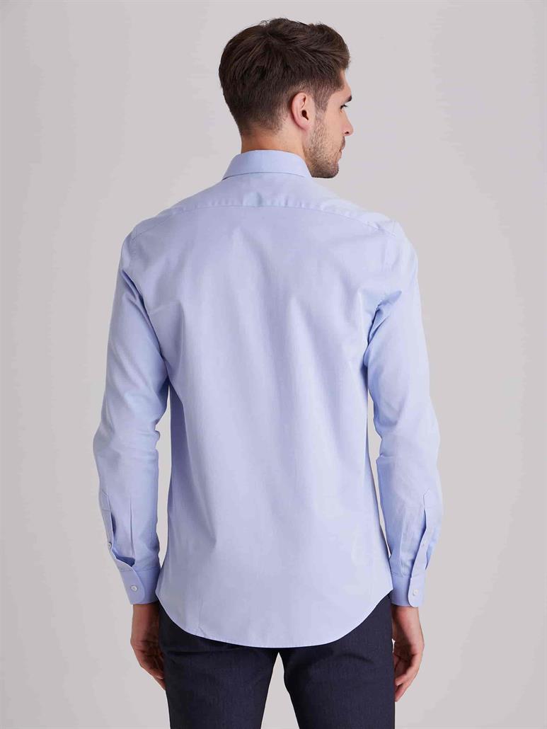 Mavi Erkek Slim Fit Düz Klasik Yaka Uzun Kol Gömlek - 40391