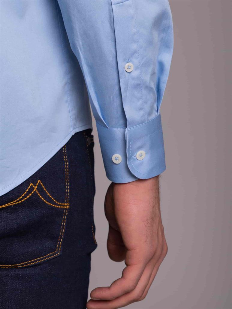 Mavi Erkek Slim Fit Düz Paul Yaka Uzun Kol Gömlek 