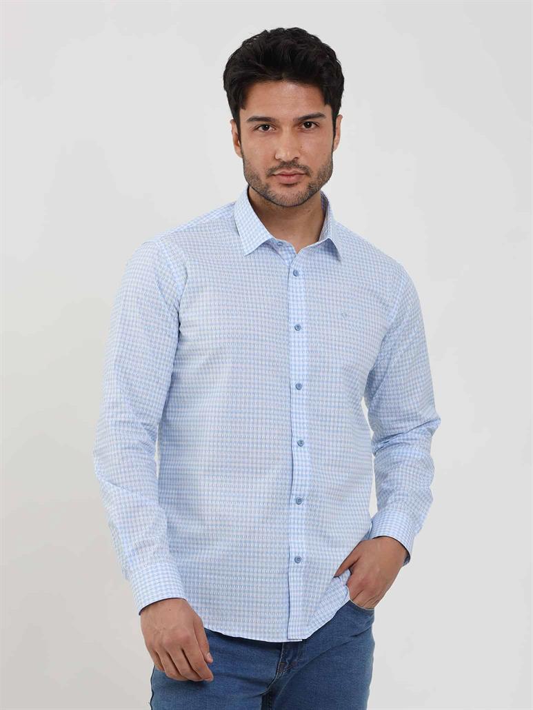 Mavi Erkek Slim Fit Kareli Brent Yaka Uzun Kol Gömlek 