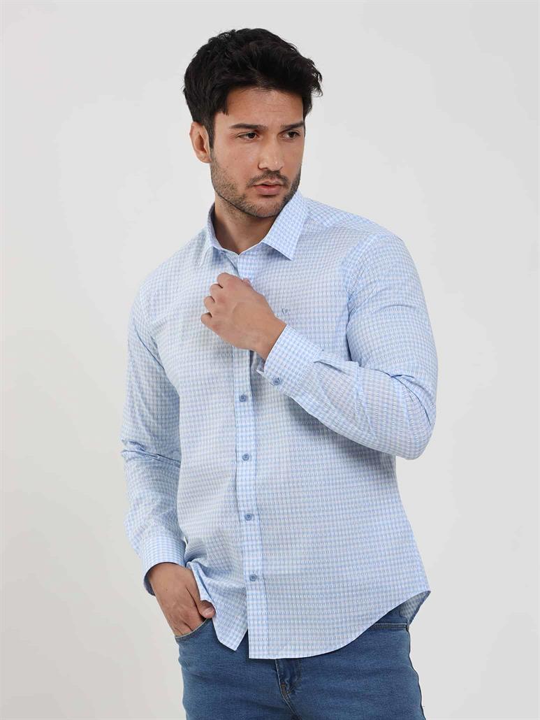 Mavi Erkek Slim Fit Kareli Brent Yaka Uzun Kol Gömlek 