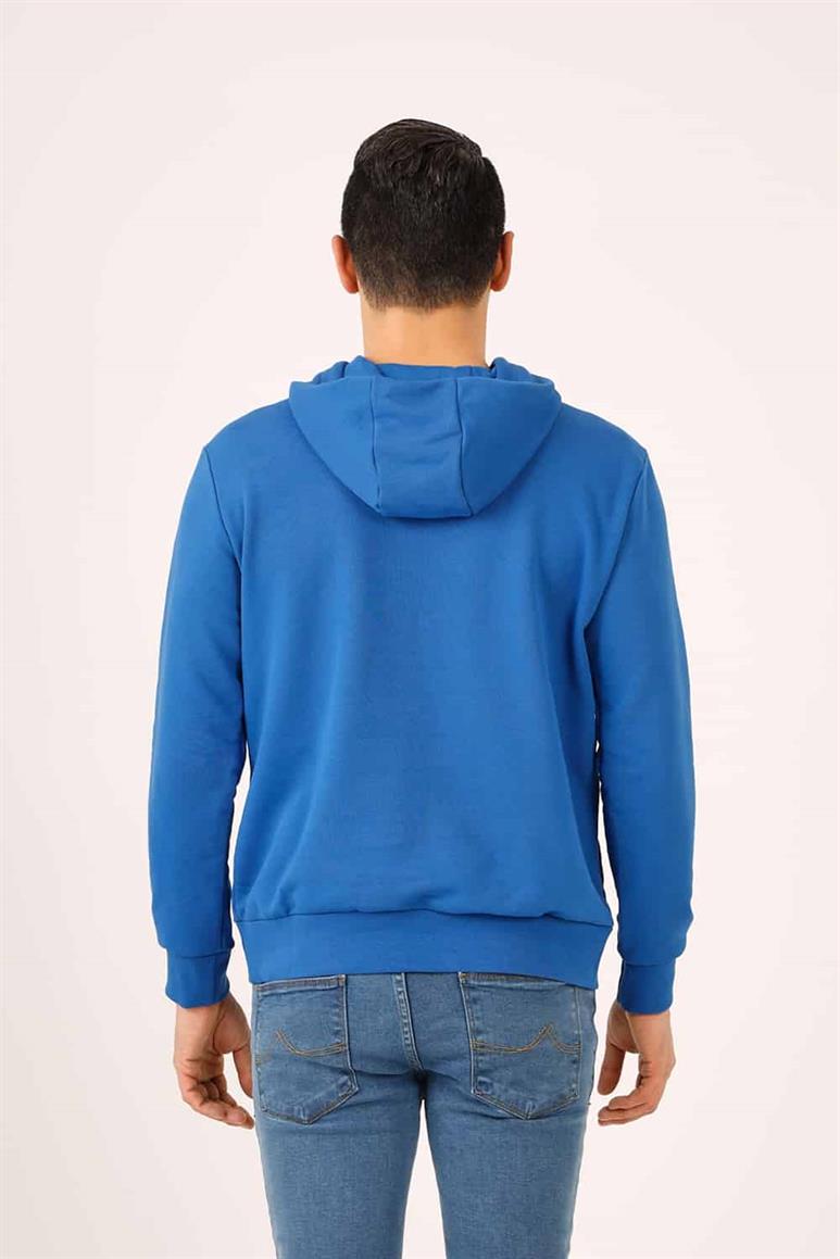 Saks Erkek Regular Fit Baskılı Pamuklu Kapüşonlu Sweatshirt 